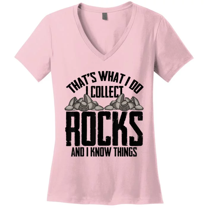 Funny Geology Gift Cool Rock Collecting Geologist Women's V-Neck T-Shirt