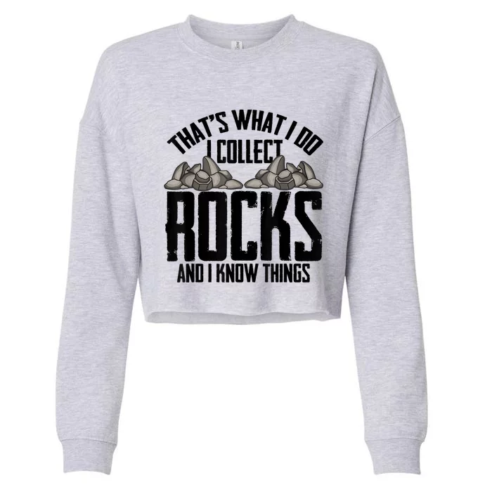 Funny Geology Gift Cool Rock Collecting Geologist Cropped Pullover Crew