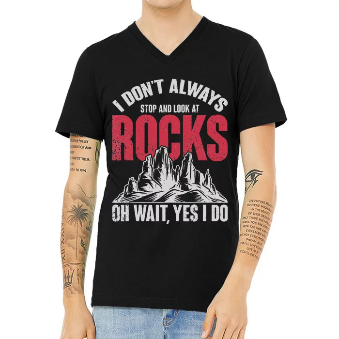 Funny Geologist Gift Professor Rock Collector Geology V-Neck T-Shirt