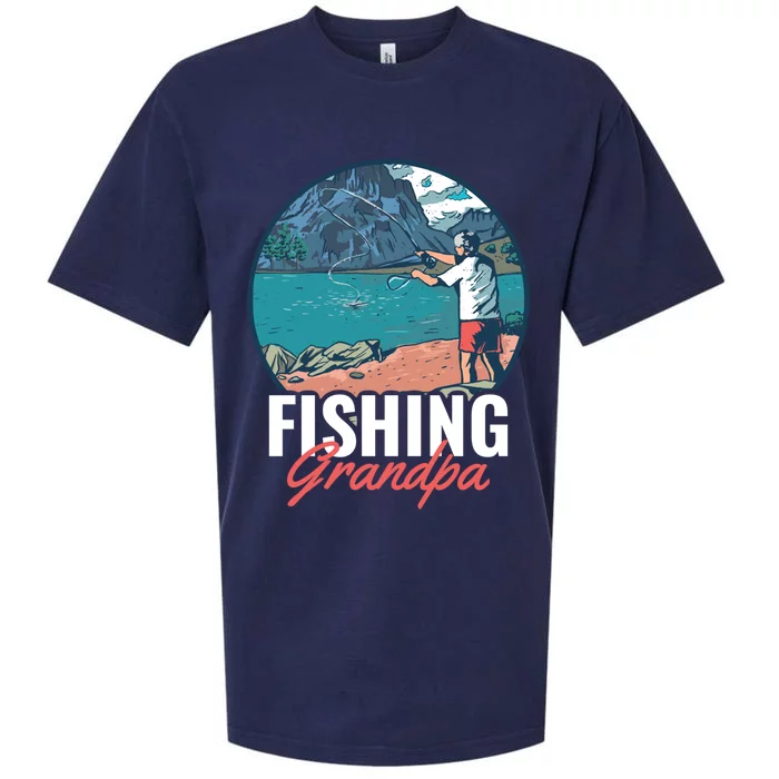 Fishing Grandpa Gift Sueded Cloud Jersey T-Shirt