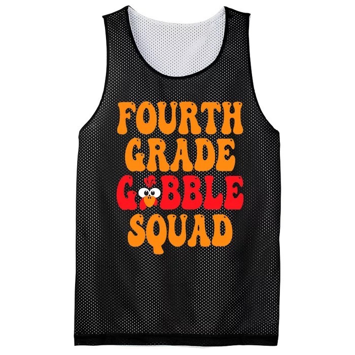 Fourth Grade Gobble Squad Thanksgiving 4th Grade Teachers Mesh Reversible Basketball Jersey Tank