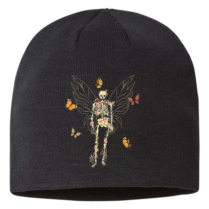 Fairy Grunge Goth Butterfly Skeleton Fairycore 8 1/2in Sustainable Knit Beanie