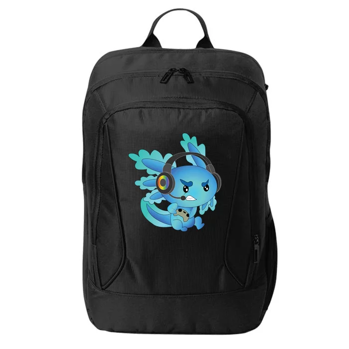 Funny Gamesolotl Gamer Axolotl Gamer Playing Video Games Gift City Backpack