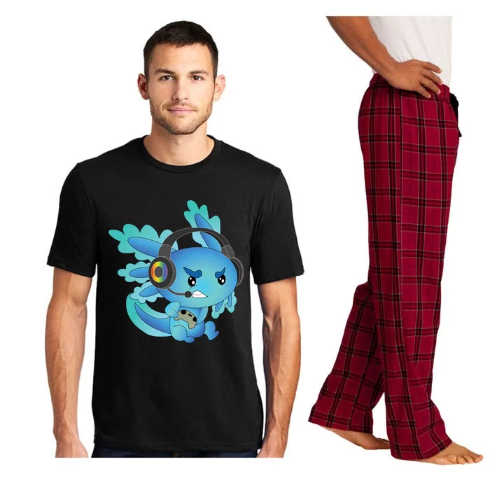 Funny Gamesolotl Gamer Axolotl Gamer Playing Video Games Gift Pajama Set