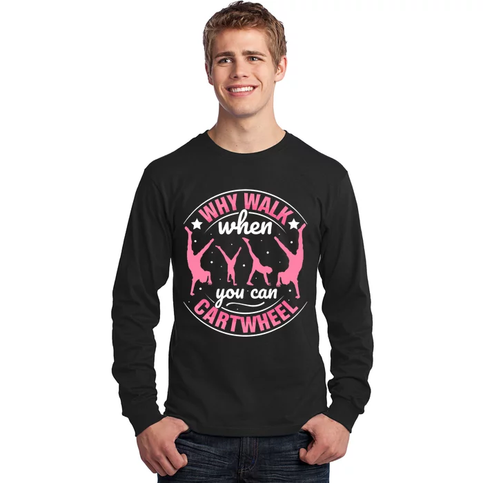 Funny Gymnastics Gymnast Parkour Girls Wo Cool Cartwheel Long Sleeve Shirt