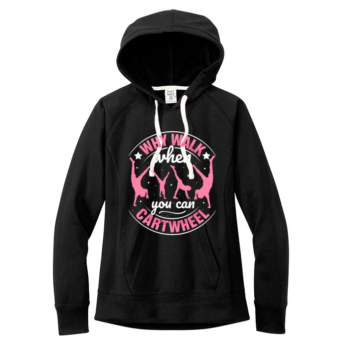 Funny Gymnastics Gymnast Parkour Girls Wo Cool Cartwheel Women's Fleece Hoodie