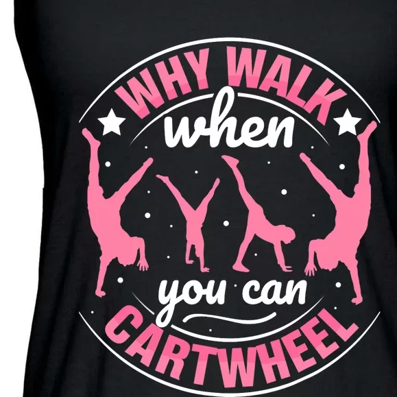 Funny Gymnastics Gymnast Parkour Girls Wo Cool Cartwheel Ladies Essential Flowy Tank