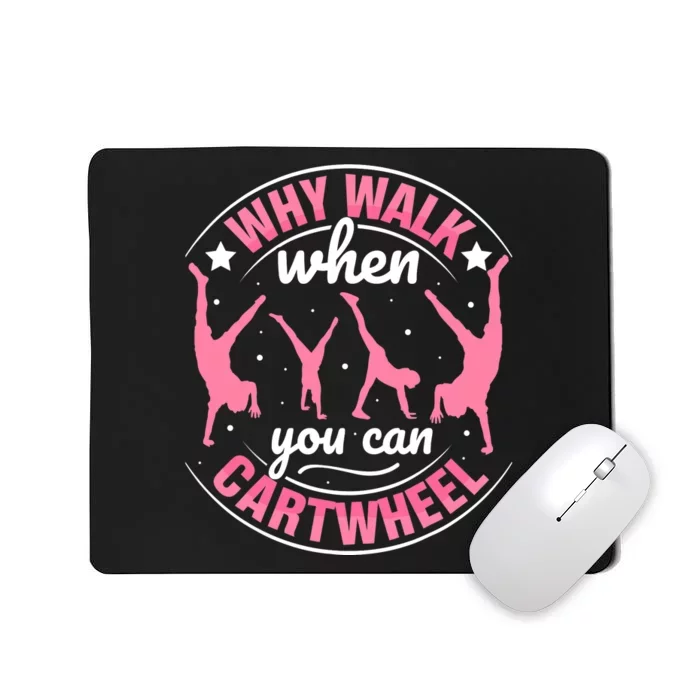 Funny Gymnastics Gymnast Parkour Girls Wo Cool Cartwheel Mousepad