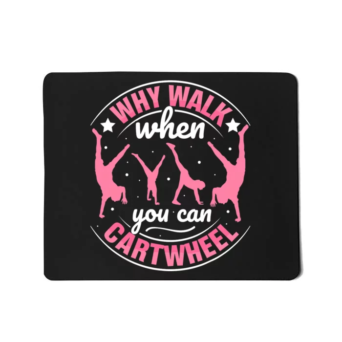 Funny Gymnastics Gymnast Parkour Girls Wo Cool Cartwheel Mousepad