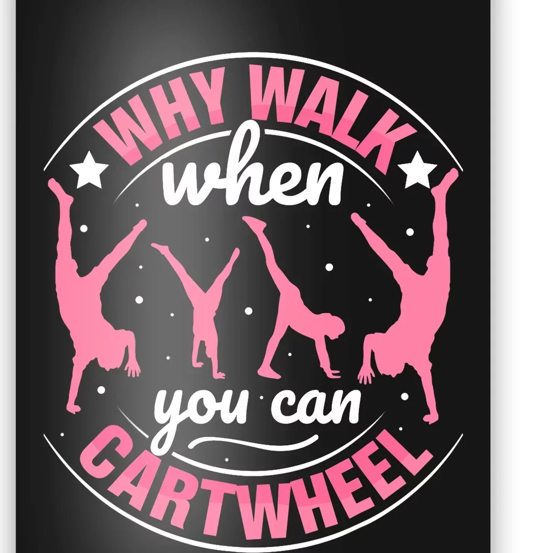 Funny Gymnastics Gymnast Parkour Girls Wo Cool Cartwheel Poster