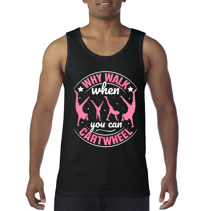 Funny Gymnastics Gymnast Parkour Girls Wo Cool Cartwheel Tank Top