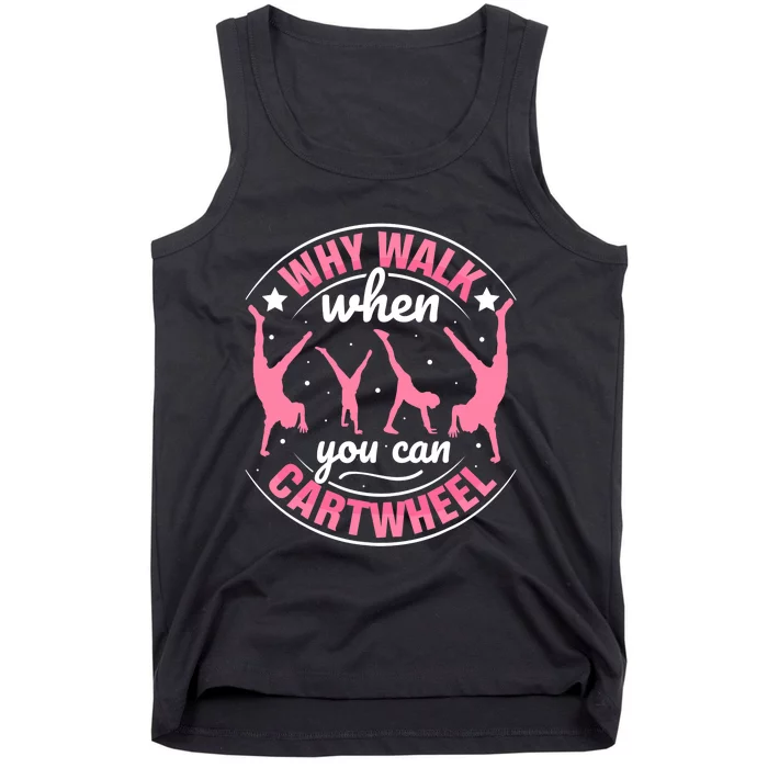 Funny Gymnastics Gymnast Parkour Girls Wo Cool Cartwheel Tank Top