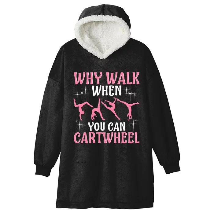 Funny Gymnastics Gymnast Gift For Girls Wo Cool Cartwheel Hooded Wearable Blanket