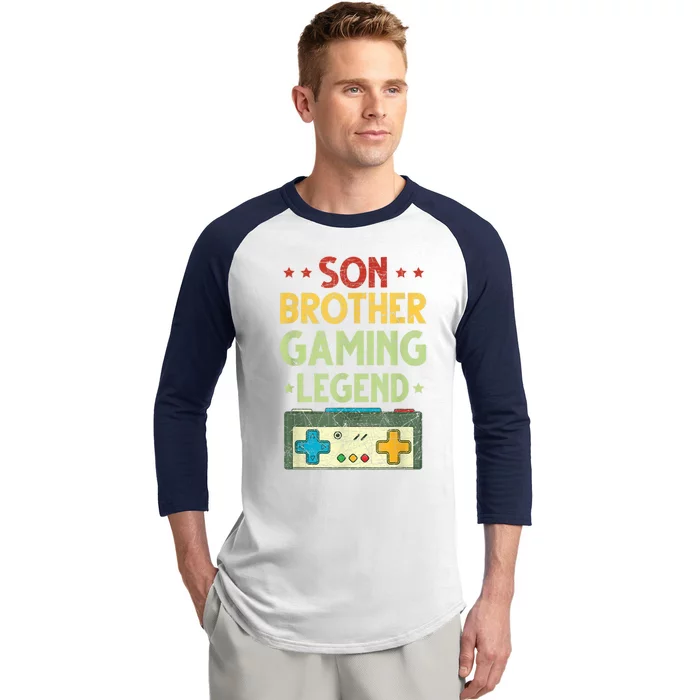 Funny Gaming Gamer Brother Video Game Gift Baseball Sleeve Shirt