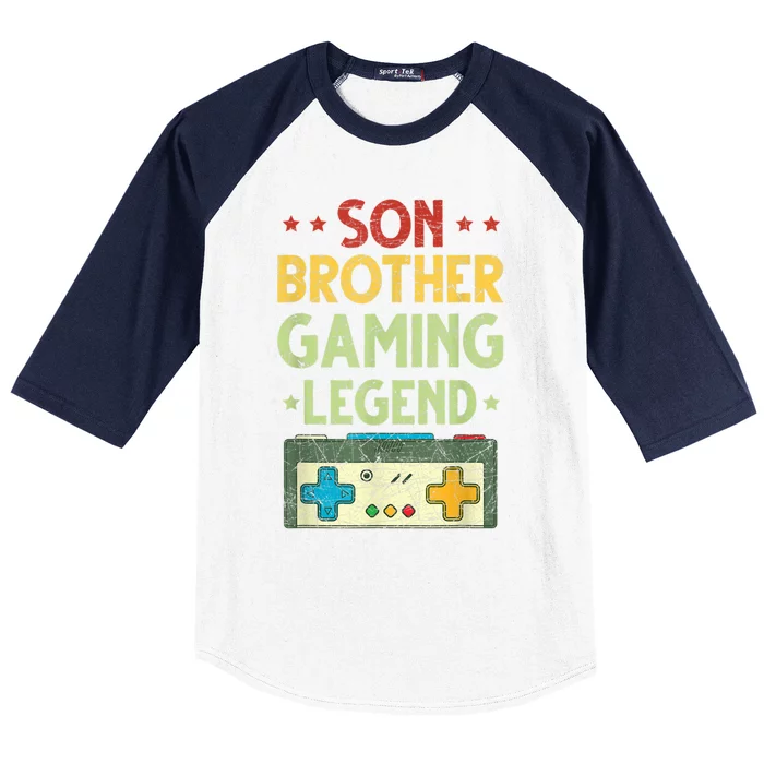 Funny Gaming Gamer Brother Video Game Gift Baseball Sleeve Shirt