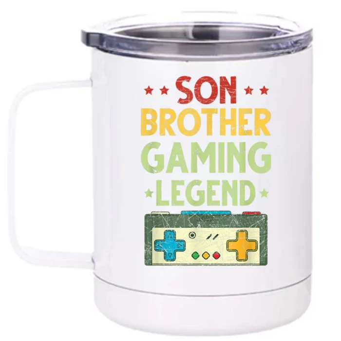 Funny Gaming Gamer Brother Video Game Gift Front & Back 12oz Stainless Steel Tumbler Cup