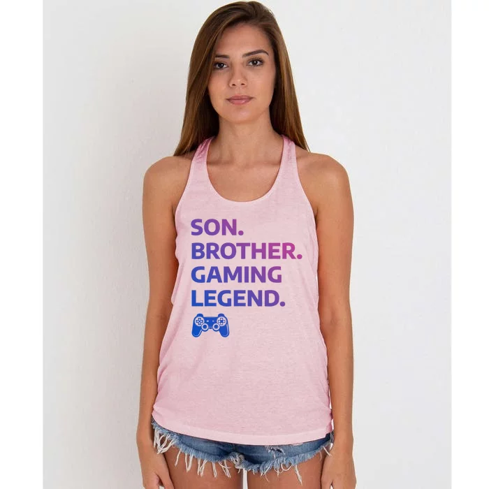 Funny Gaming Gamer Brother Video Game Meaningful Gift Women's Knotted Racerback Tank