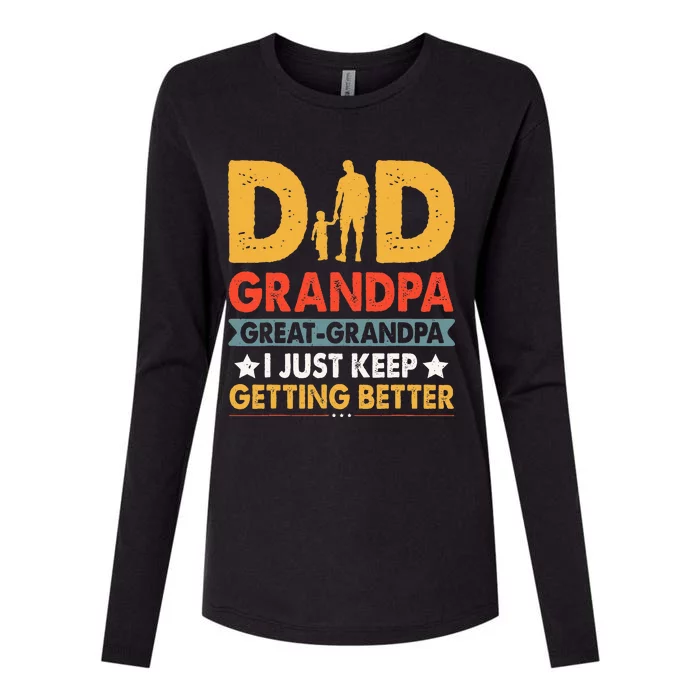 Funny Great Grandpa For Fathers Day Dad From Son Daughter Womens Cotton Relaxed Long Sleeve T-Shirt