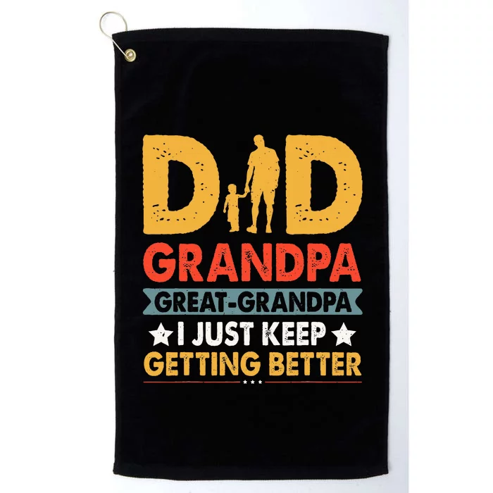 Funny Great Grandpa For Fathers Day Dad From Son Daughter Platinum Collection Golf Towel