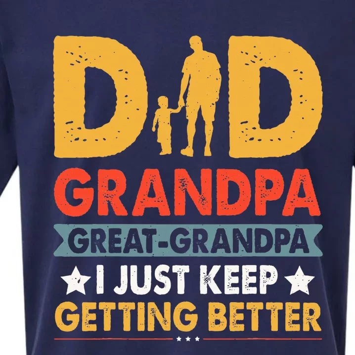 Funny Great Grandpa For Fathers Day Dad From Son Daughter Sueded Cloud Jersey T-Shirt