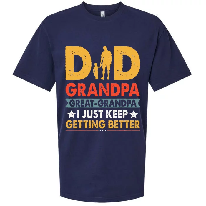 Funny Great Grandpa For Fathers Day Dad From Son Daughter Sueded Cloud Jersey T-Shirt