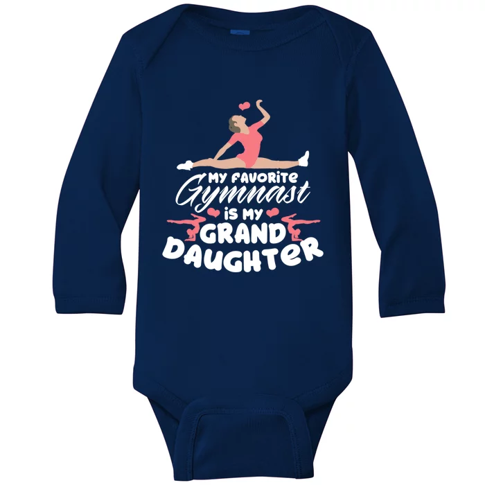 Favorite Gymnast Granddaughter Gymnastics Grandma Cute Gift Baby Long Sleeve Bodysuit