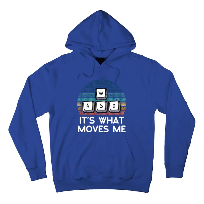 Funny Gaming Gamer Wasd Its What Moves Me Retro Vintage Gift Hoodie