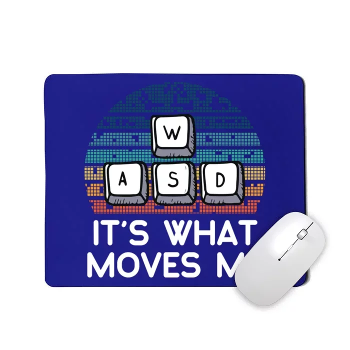 Funny Gaming Gamer Wasd Its What Moves Me Retro Vintage Gift Mousepad