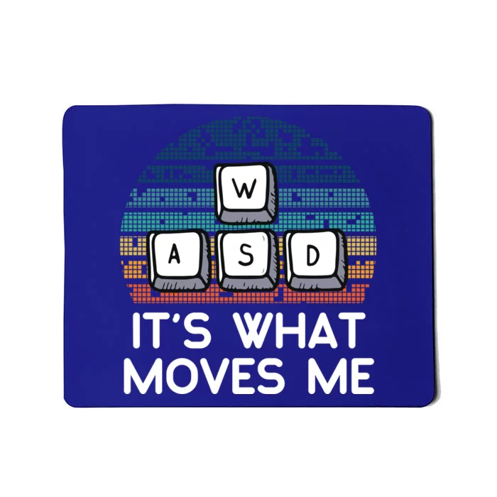 Funny Gaming Gamer Wasd Its What Moves Me Retro Vintage Gift Mousepad