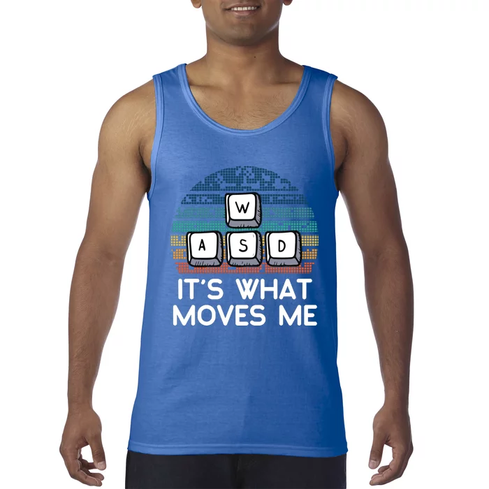 Funny Gaming Gamer Wasd Its What Moves Me Retro Vintage Gift Tank Top