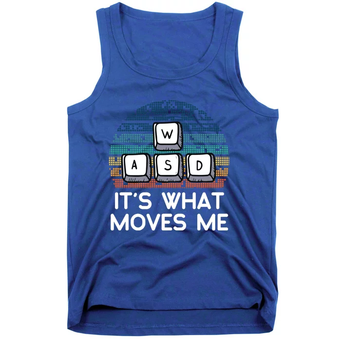 Funny Gaming Gamer Wasd Its What Moves Me Retro Vintage Gift Tank Top