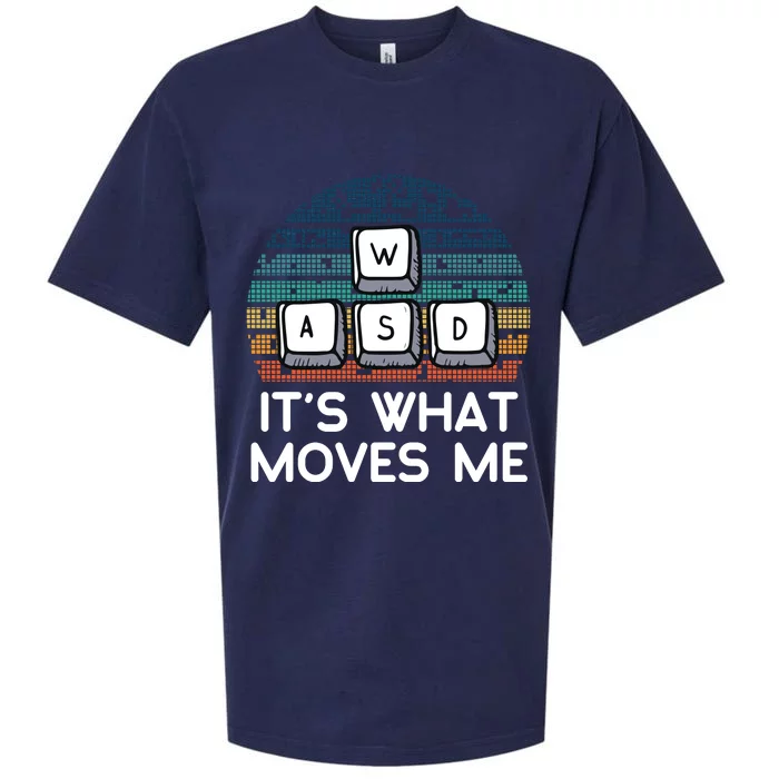 Funny Gaming Gamer Wasd Its What Moves Me Retro Vintage Gift Sueded Cloud Jersey T-Shirt