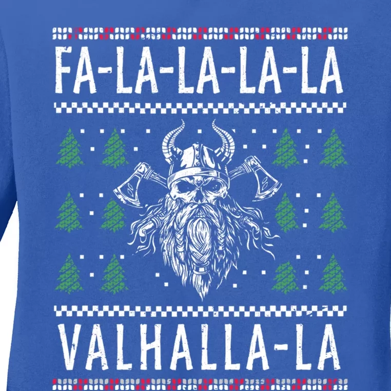 Facool Giftlacool Giftlacool Giftla Valhallacool Giftla Viking God Ugly Christma Ladies Long Sleeve Shirt