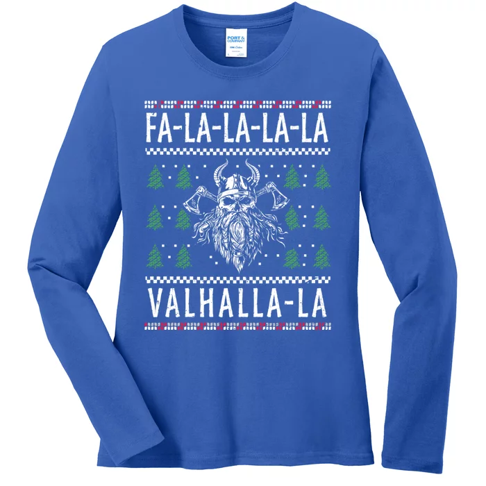 Facool Giftlacool Giftlacool Giftla Valhallacool Giftla Viking God Ugly Christma Ladies Long Sleeve Shirt