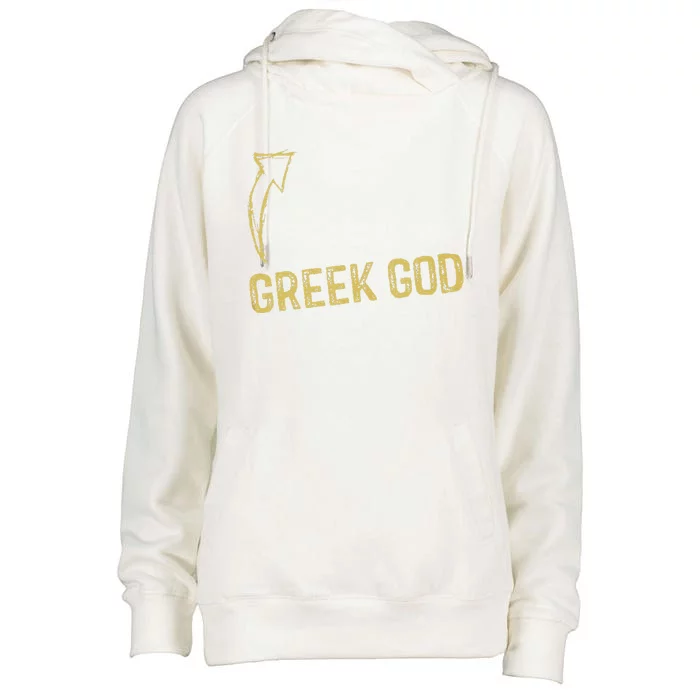 Funny Greek God Halloween Costume Funny Humor Womens Funnel Neck Pullover Hood