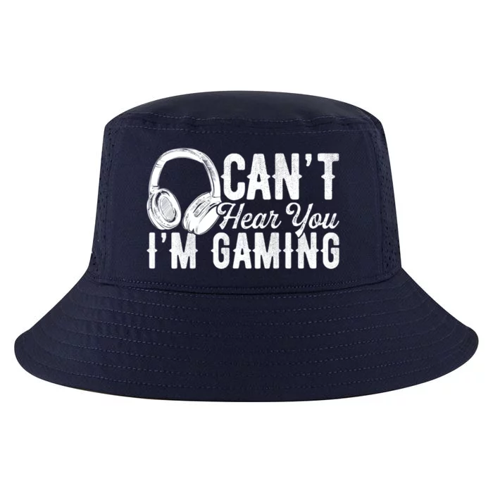 Funny Gamer Gaming Retro Headset Can't Hear You I'm Gaming Meaningful Gift Cool Comfort Performance Bucket Hat