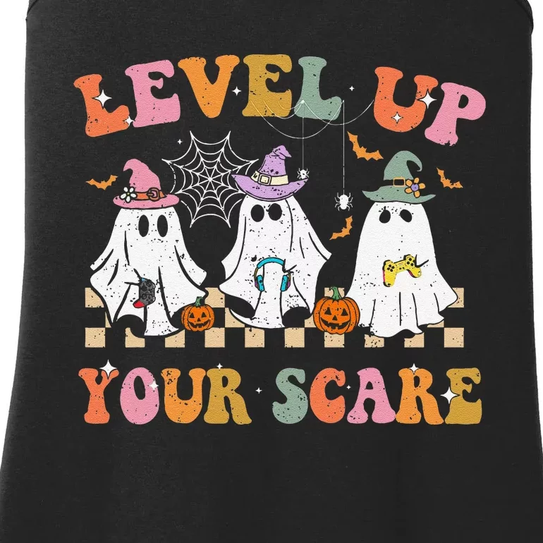 Funny Gamer Ghost For Video Game Lovers Halloween Gaming Ladies Essential Tank