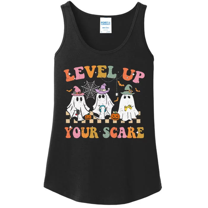 Funny Gamer Ghost For Video Game Lovers Halloween Gaming Ladies Essential Tank