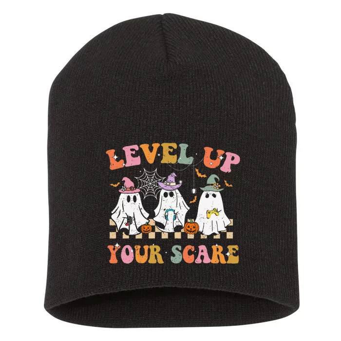 Funny Gamer Ghost For Video Game Lovers Halloween Gaming Short Acrylic Beanie