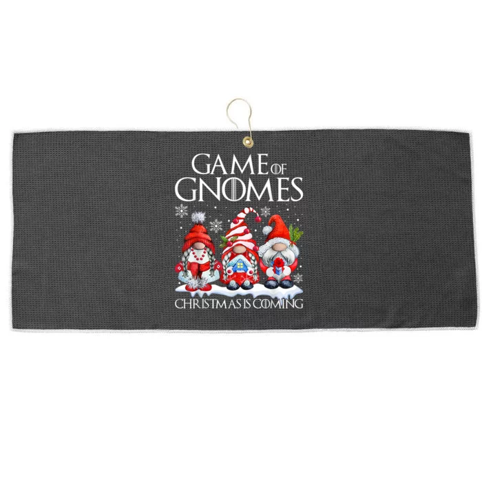 Funny Game Gnomes Christmas Is Coming Xmas Pajama Large Microfiber Waffle Golf Towel