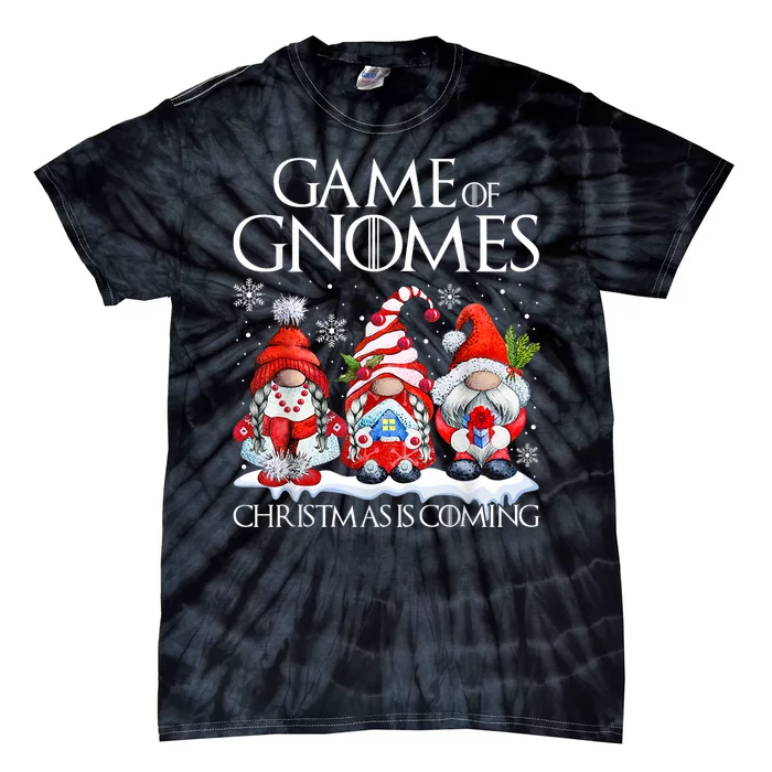 Funny Game Gnomes Christmas Is Coming Xmas Pajama Tie-Dye T-Shirt