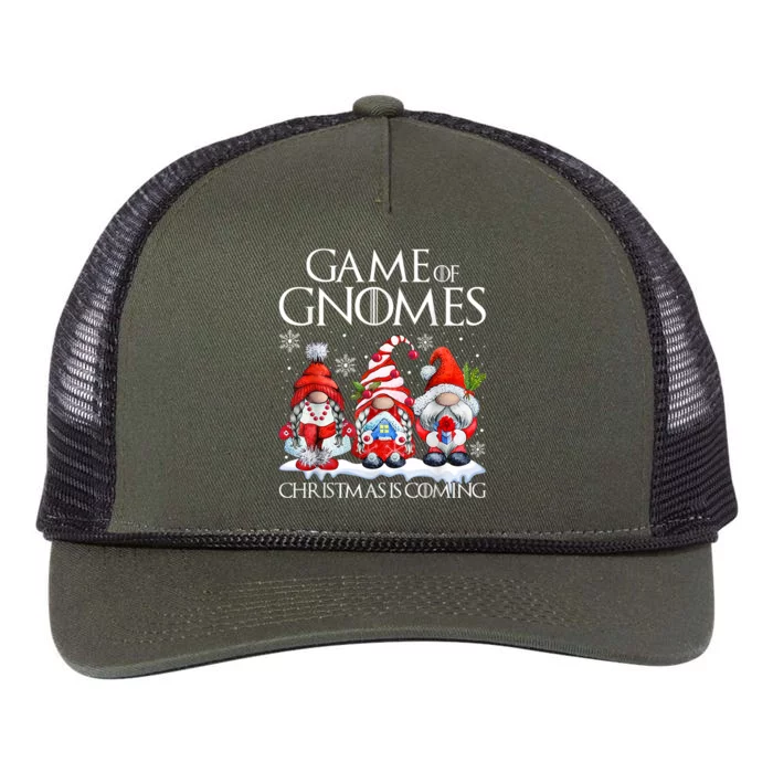 Funny Game Gnomes Christmas Is Coming Xmas Pajama Retro Rope Trucker Hat Cap