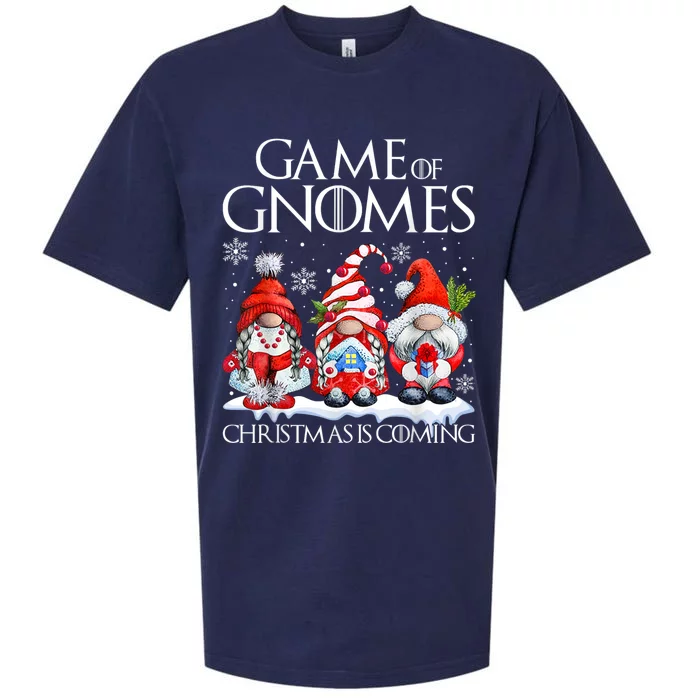 Funny Game Gnomes Christmas Is Coming Xmas Pajama Sueded Cloud Jersey T-Shirt