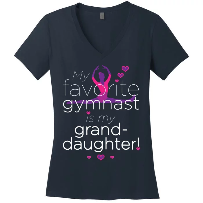 Favorite Gymnast Grandma For Women Gymnastics Grandma Women's V-Neck T-Shirt