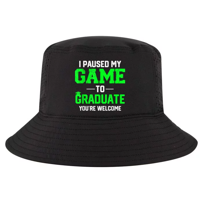 Funny Gamer Graduate Graduation I Paused My Game To Graduate Video Gamer Cool Comfort Performance Bucket Hat