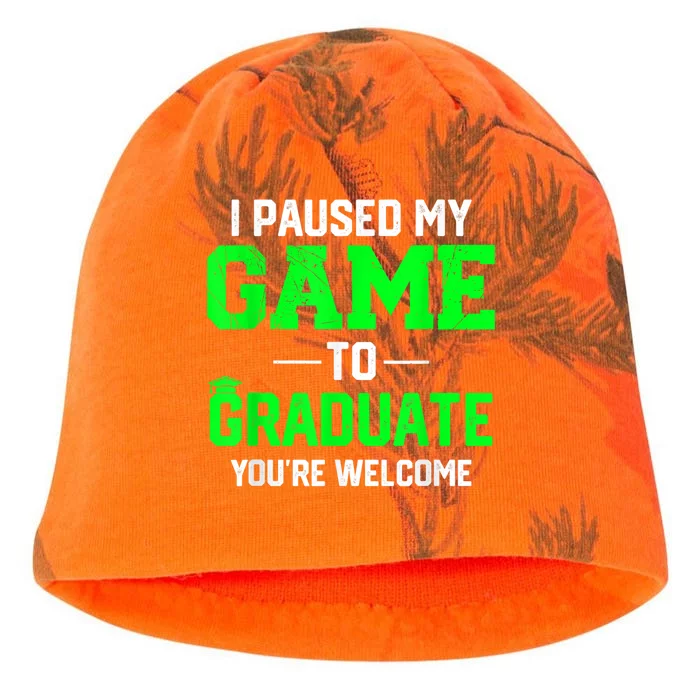 Funny Gamer Graduate Graduation I Paused My Game To Graduate Video Gamer Kati - Camo Knit Beanie