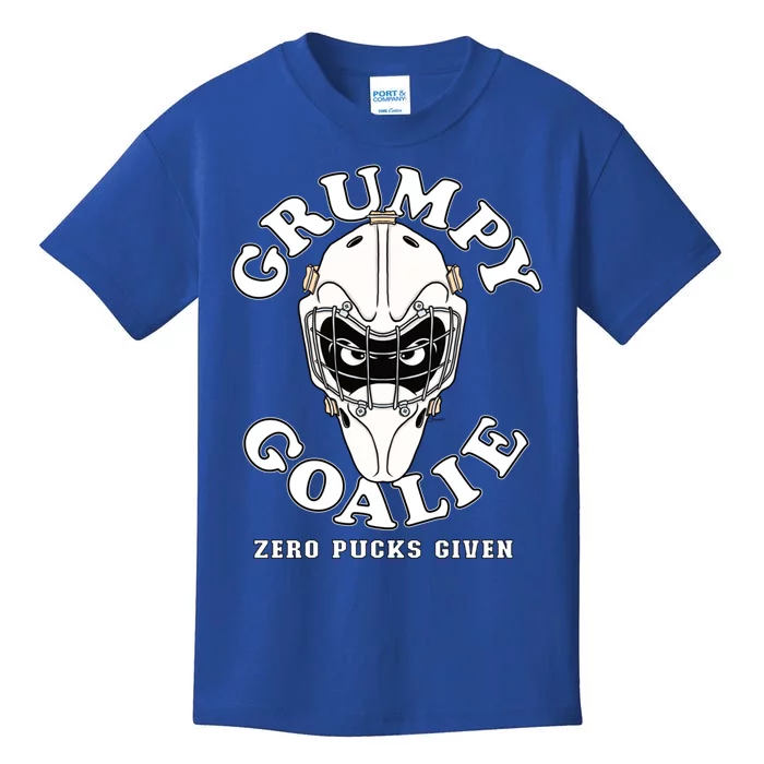 Funny Grumpy Goalie Zero Pucks Given Hockey Meaningful Gift Kids T-Shirt