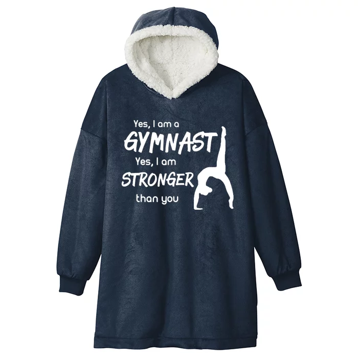 Funny Gymnastics Girl Gymnast Hooded Wearable Blanket