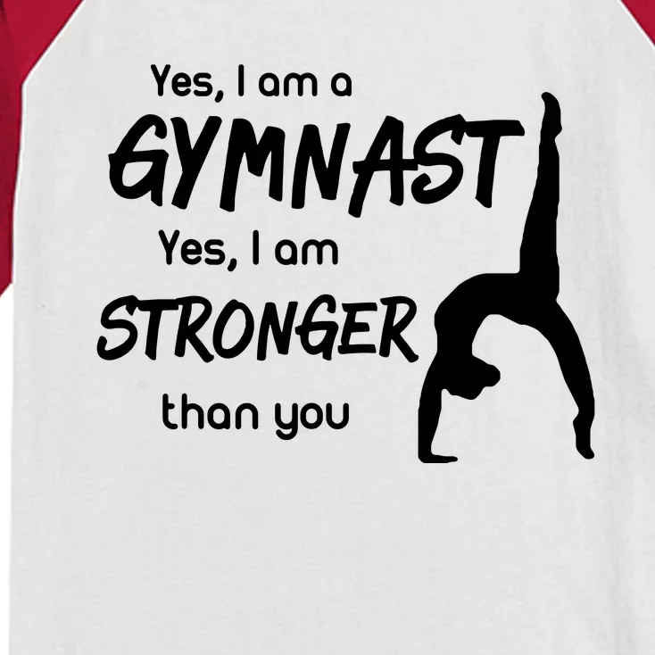 Funny Gymnastics Girl Gymnast Kids Colorblock Raglan Jersey