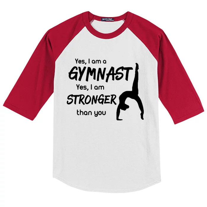 Funny Gymnastics Girl Gymnast Kids Colorblock Raglan Jersey